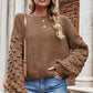 Weekend Style Rib-Knit Dropped Shoulder Sweater Brown by Madsbay