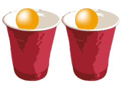 2 Treffer beim Beer Pong Match