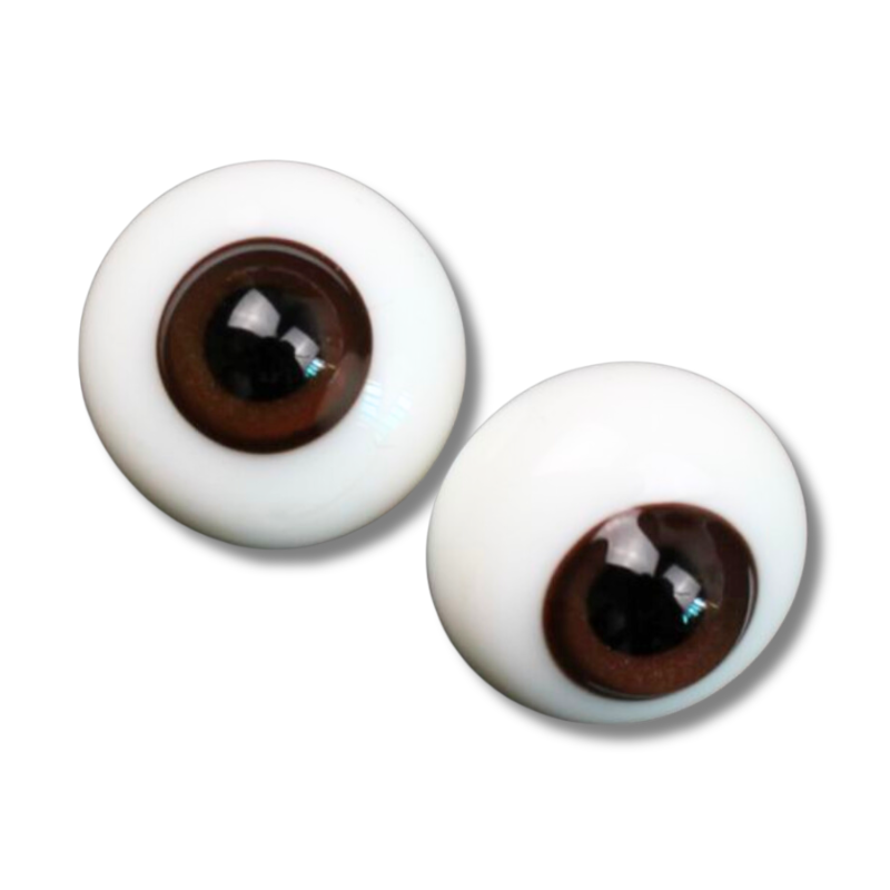 24mm Half Round Real Life Glass Eyes - Dark Brown