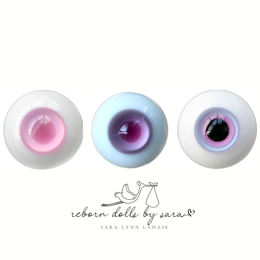 German Glass Doll Eyes with Blue Sclera - Full Round – Dolls so Real llc