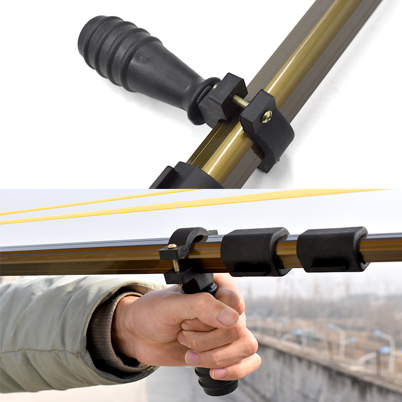 Lr7 Foldable Retractable Gold Long Rod Slingshot With Laser And Torch Light  For Outdoor Target Shooting And Fishing