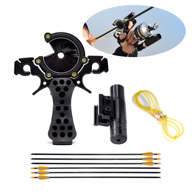 Fish Shooting Slingshot Hunting Catapult Set with Arrows Precise Aiming Bow  Fishing Equipment