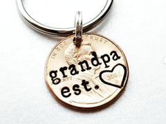 Personalized Penny Keychain Fathers Day Gift