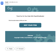 Edit your item Corjl email