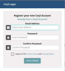 Sign in to Corjl order