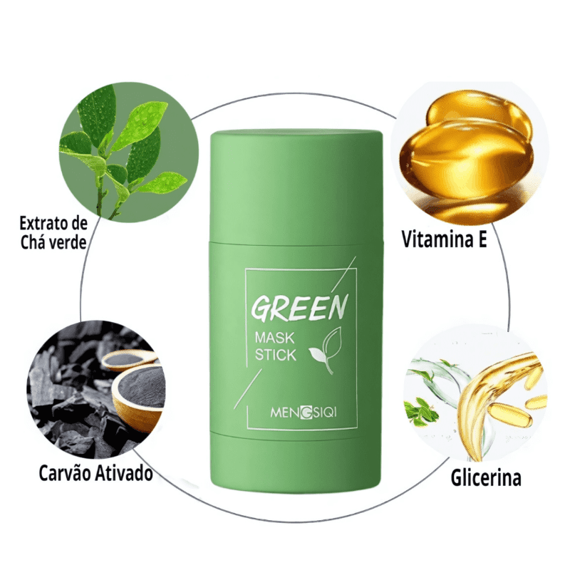 Chá Verde Máscara Vara, removedor de cravo, argila Máscara Facial, Controle De Óleo, Removedor De Acne, Poros De Limpeza, Purificante, Desintoxicante, Cuidados Com A Pele