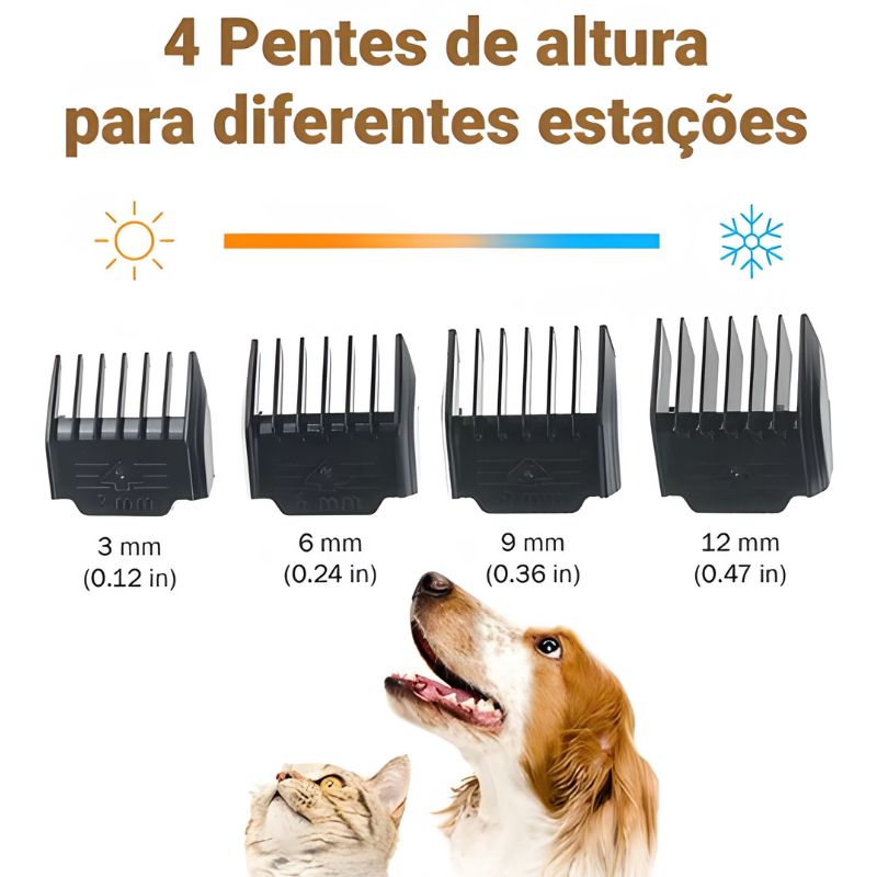 Máquina de Tosa - Aparador de Pelos Profissional sem Fio para Pet