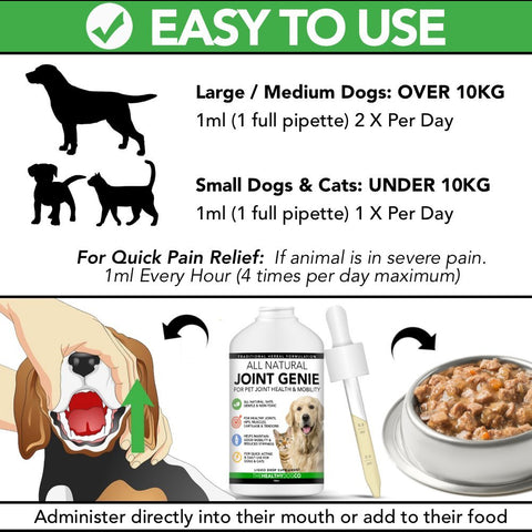 How to administer The Healthy Dog Joint Genie Drops for canine arthritis pain 