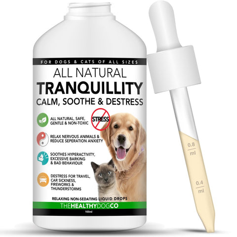 All Natural Tranquility calms dogs and keeps them relaxed (cats too)