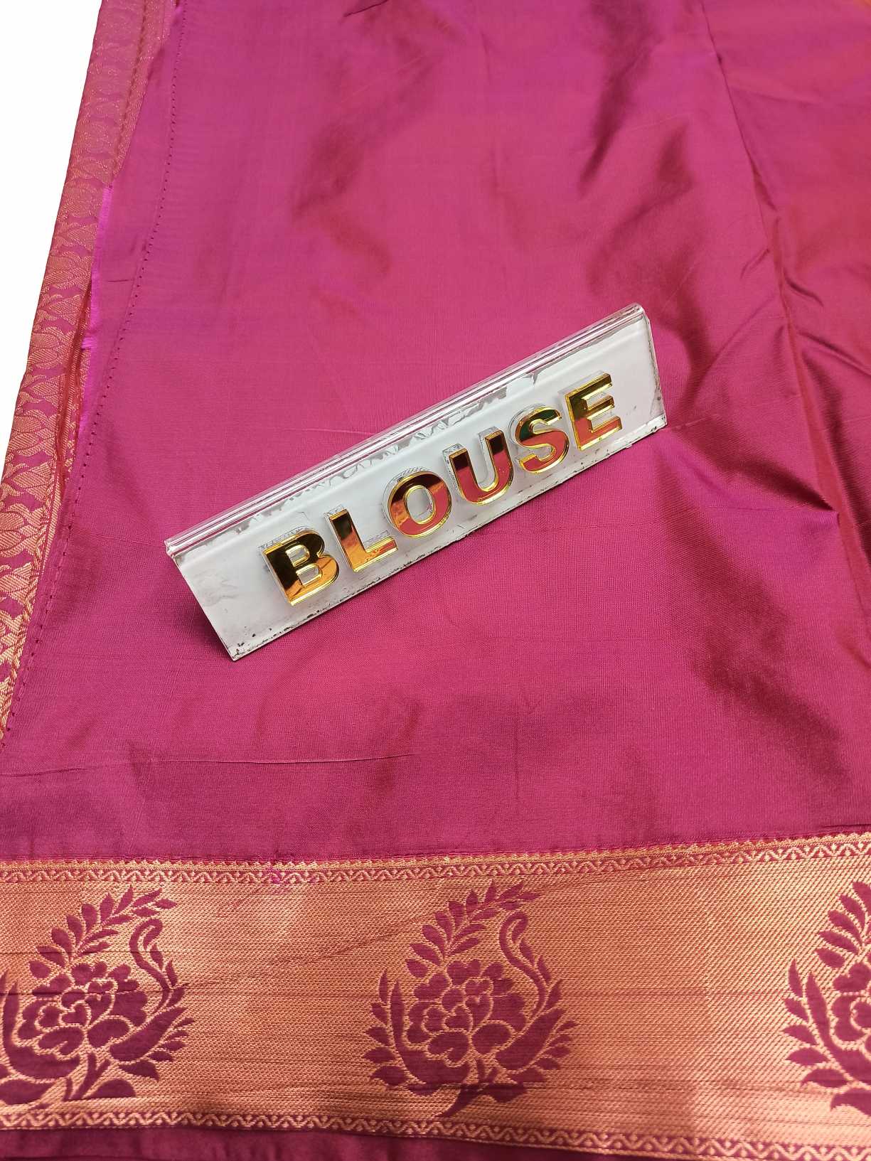 Pink art silk hand woven saree with blouse