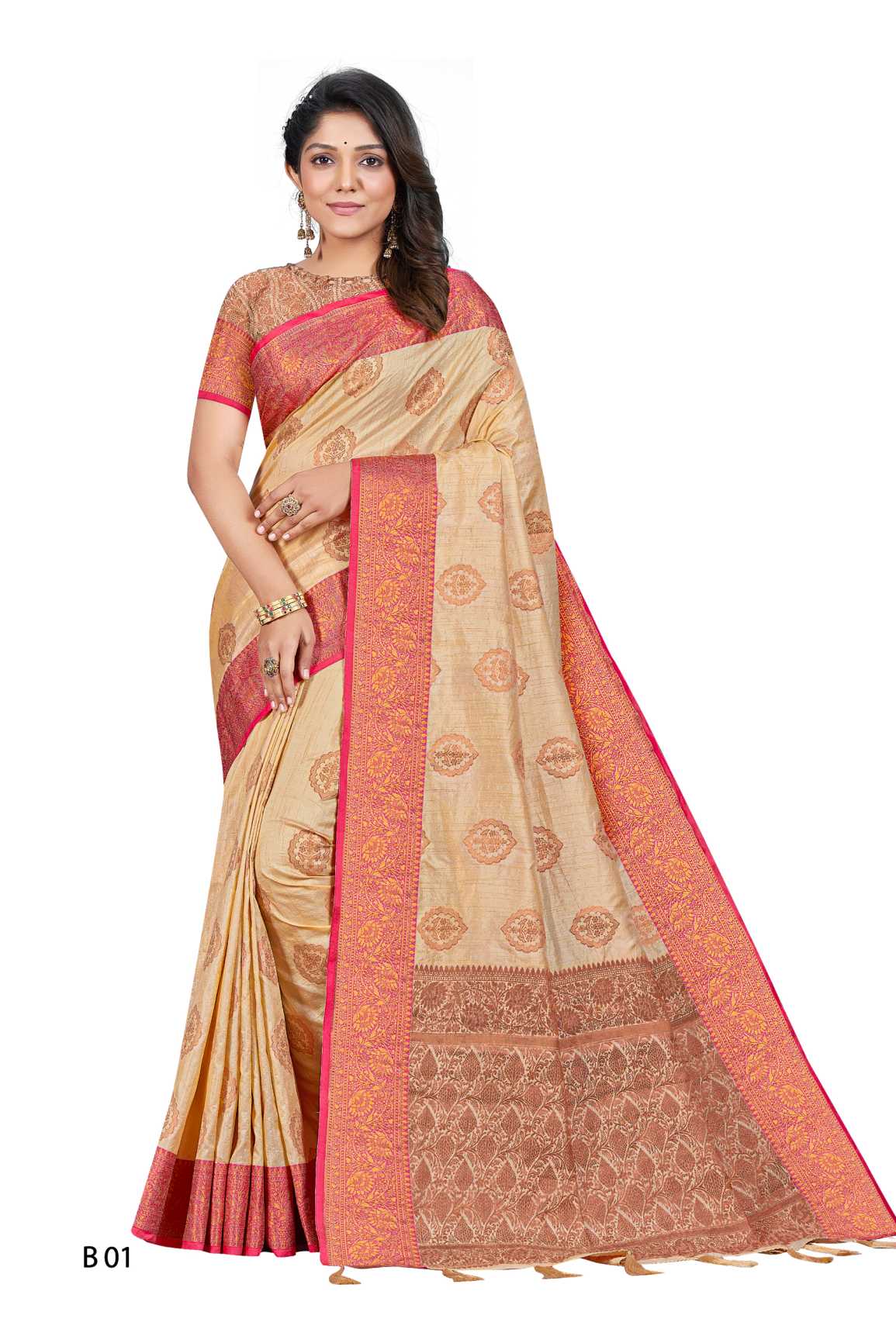 Buy Banarasi Silk Saree Women's kanchi Pattu kanchipuram Pure with Blouse  Piece (White colour) at Amazon.in