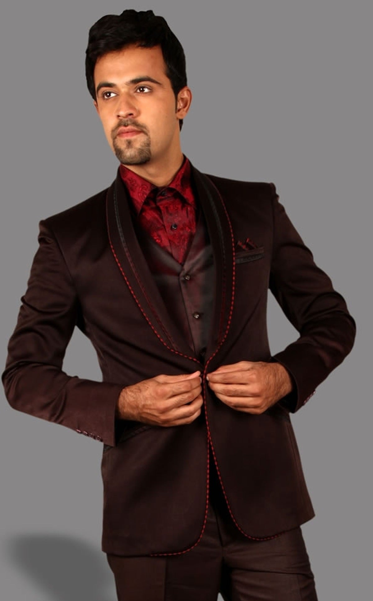 Black tuxedo with hand embroidery – raaya.in