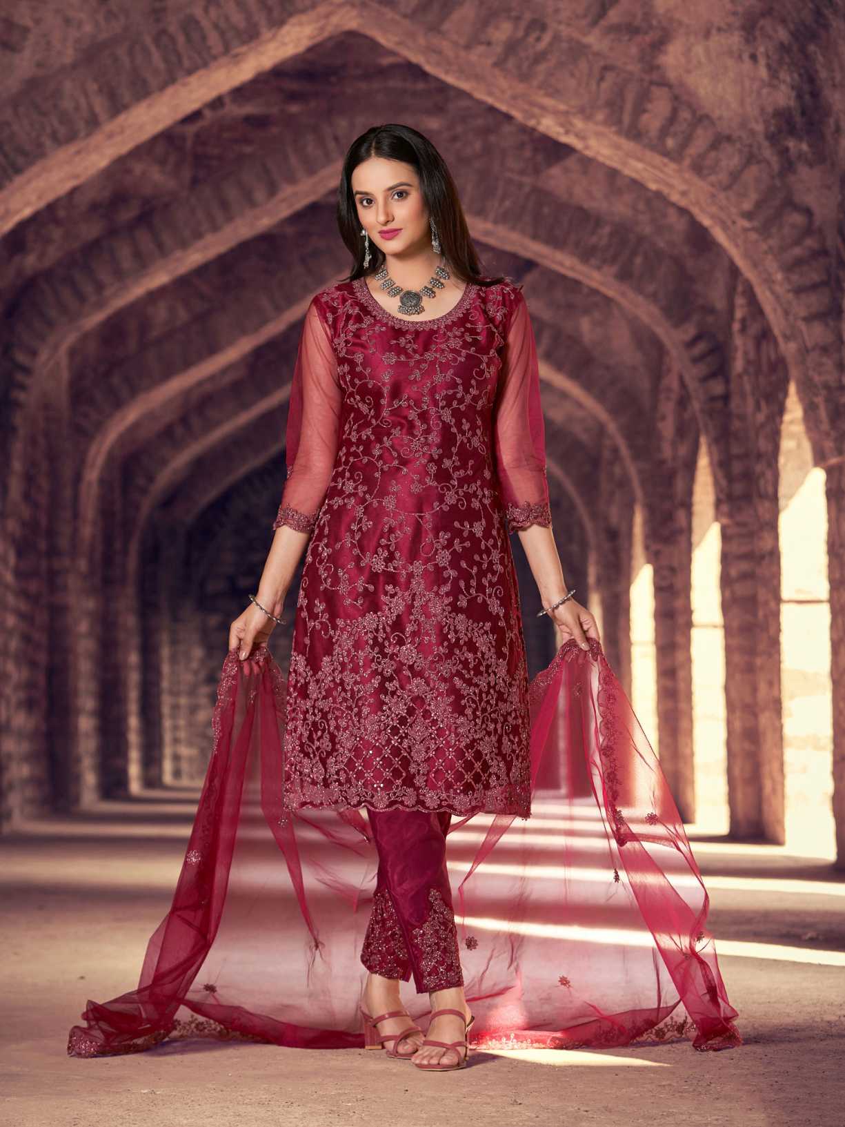 Buy Salwar Kameez Straight Pant Suit For Wedding & Bridal