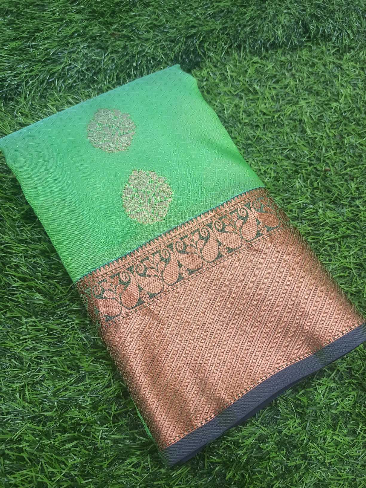 Semi Kanjivaram Silks Soft Orange and Strong pink | Venishka's Luxe  Collection | Best Price | Premium Quality