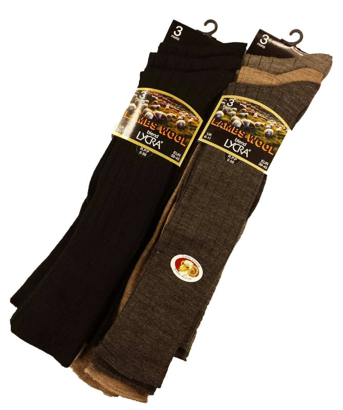 6 Pairs Men's Long Wool Socks, Knee High Fine Wool Socks | Sock Stack ...