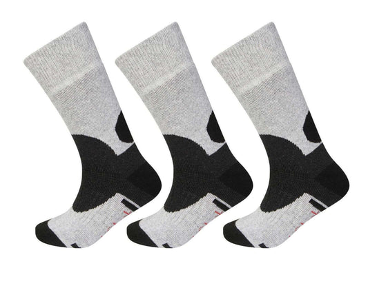 Bramble Men's Trekker Boot Socks | 3 Pairs | U.K. Size 6-11 | Black/Grey  mix outdoor comfort hiking boot socks, walking socks, activity socks