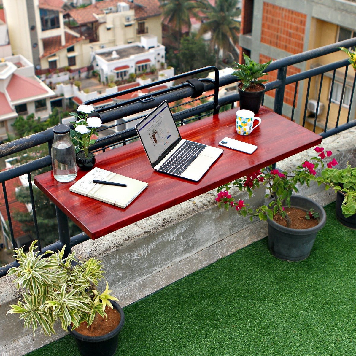 Versatile Balcony Table - The Multipurpose Balcony Table For A Versatile Space - Mahogany