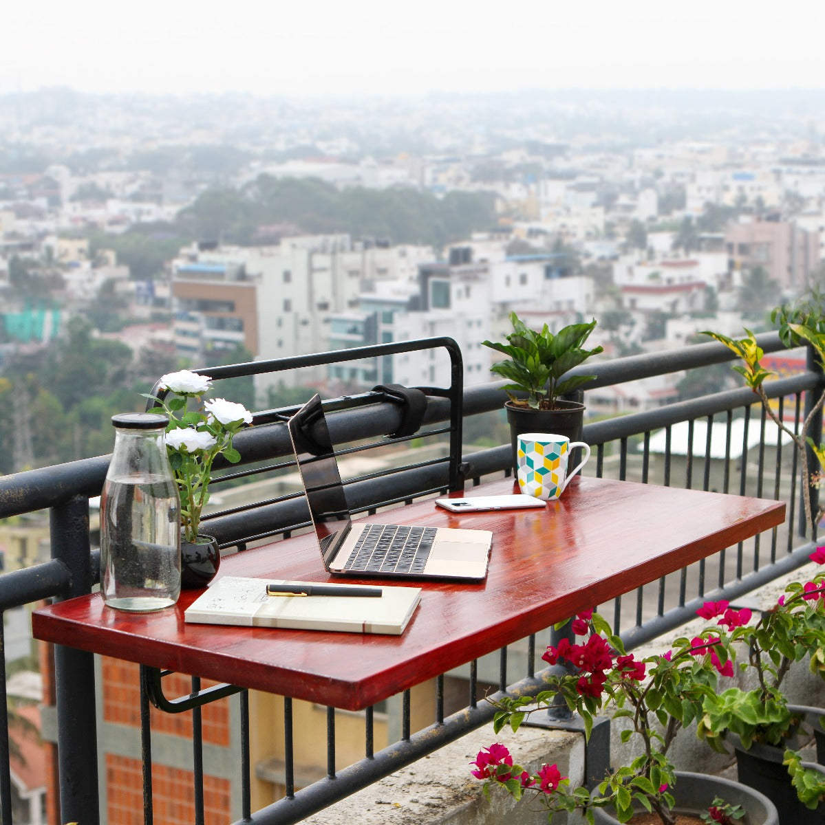 Versatile Balcony Table - The Multipurpose Balcony Table For A Versatile Space - Mahogany-image-0