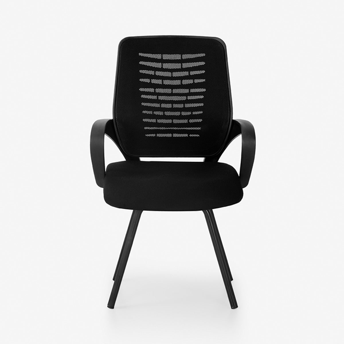 Casy Medium Back Chair with Padded Seat, Black-image-3