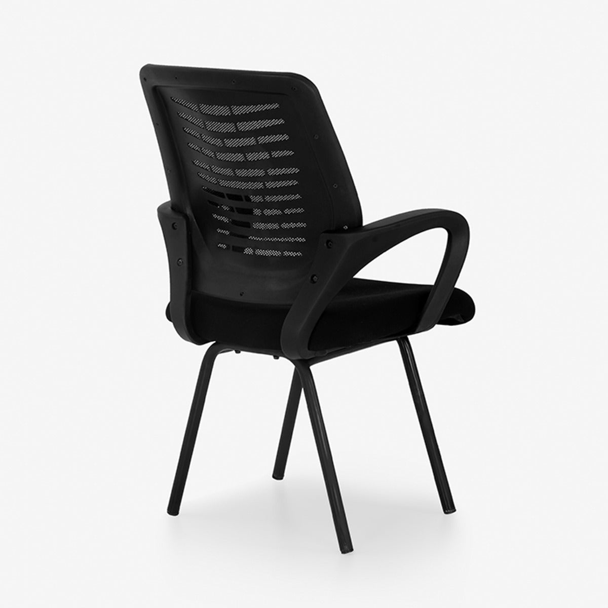 Casy Medium Back Chair with Padded Seat, Black-image-5