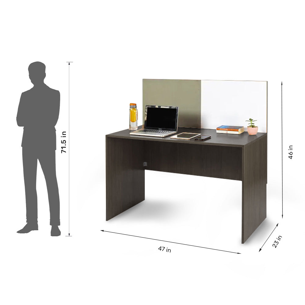 Luka Desk with White Board Marker and Pin Up Board (Flowery Wenge)-image-2