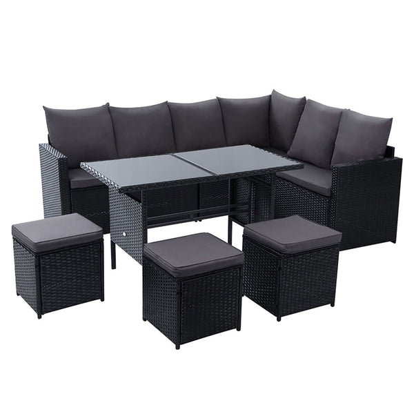 Gardeon 13 Piece Wicker Outdoor Dining Table Set