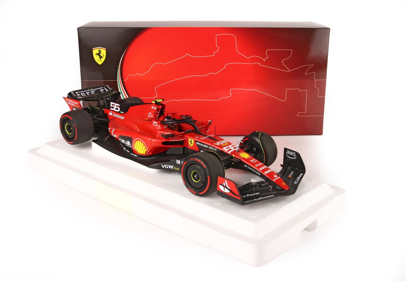 Pre-Order] Ferrari F1 SF-23 #55 Carlos Sainz Singapore GP Winner 