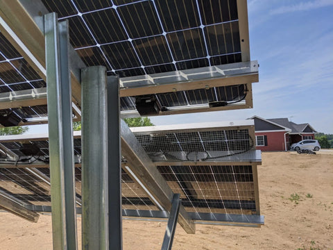 Bifacial solar panel spacing