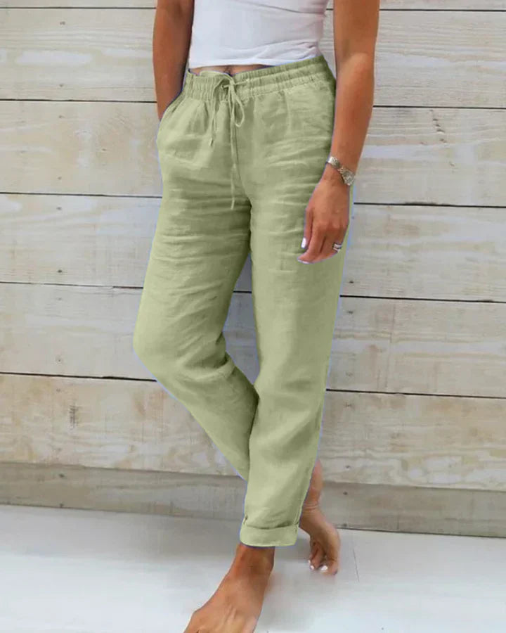 Product Image for Ivyshape | Stretch Trousers In Cotton Blend, Green / L