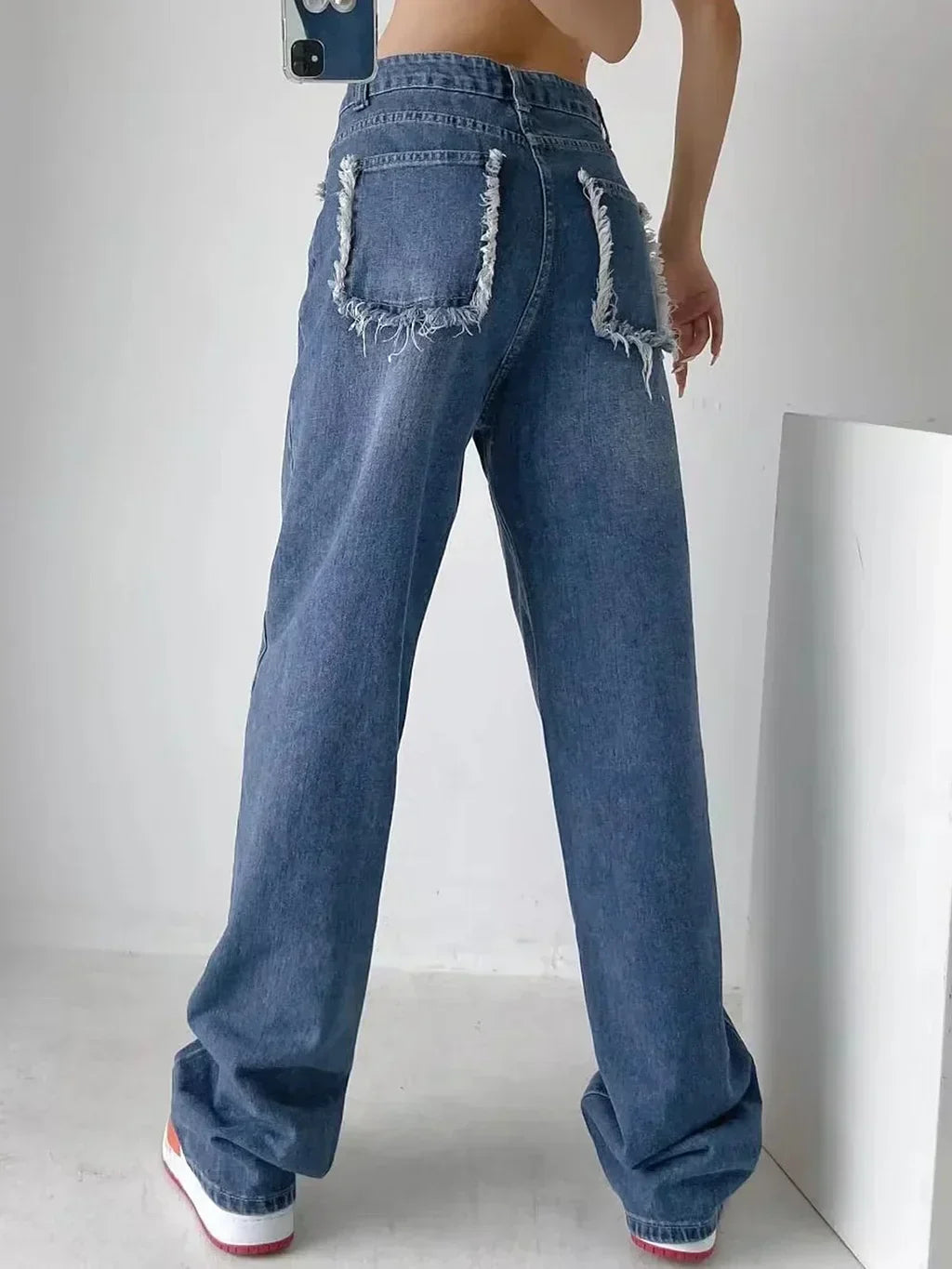 Product Image for Ivyshape | Ripped Boyfriend Denim Jeans, M (UK/AU 16)
