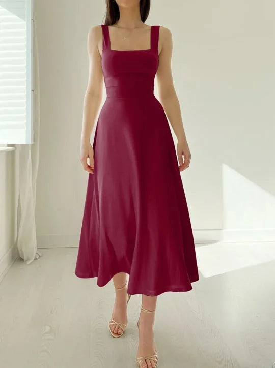 Product Image for Ivyshape | Dress with Thick Straps, Wine red / 2XS