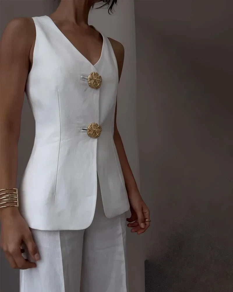 Product Image for Ivyshape | Sleeveless Vest & Suit, White / M