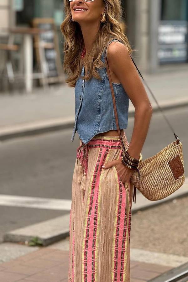 Product Image for Ivyshape | Button Down Denim Vest, Blue / L