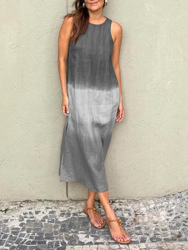 Product Image for Ivyshape | Stylish Casual Tie-Dye Long Dress, Light Grey / L
