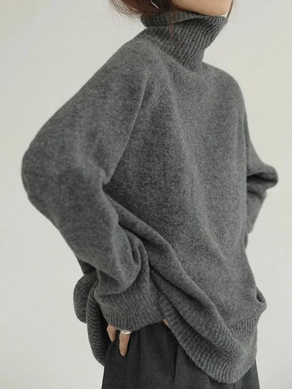 Product Image for Ivyshape | Casual Cashmere Turtleneck Sweater for Women, Gray / M