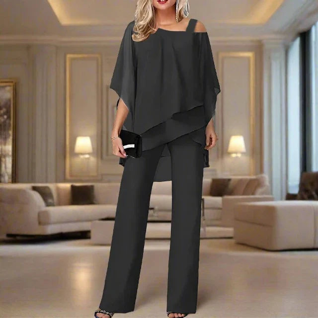 Product Image for Luxury Chiffon Set for Elegant Evenings, Black / 2XL