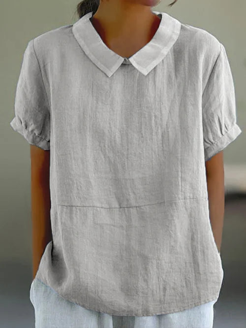 Product Image for Ivyshape | Top Made Of Cotton and Linen, Light Gray / XL