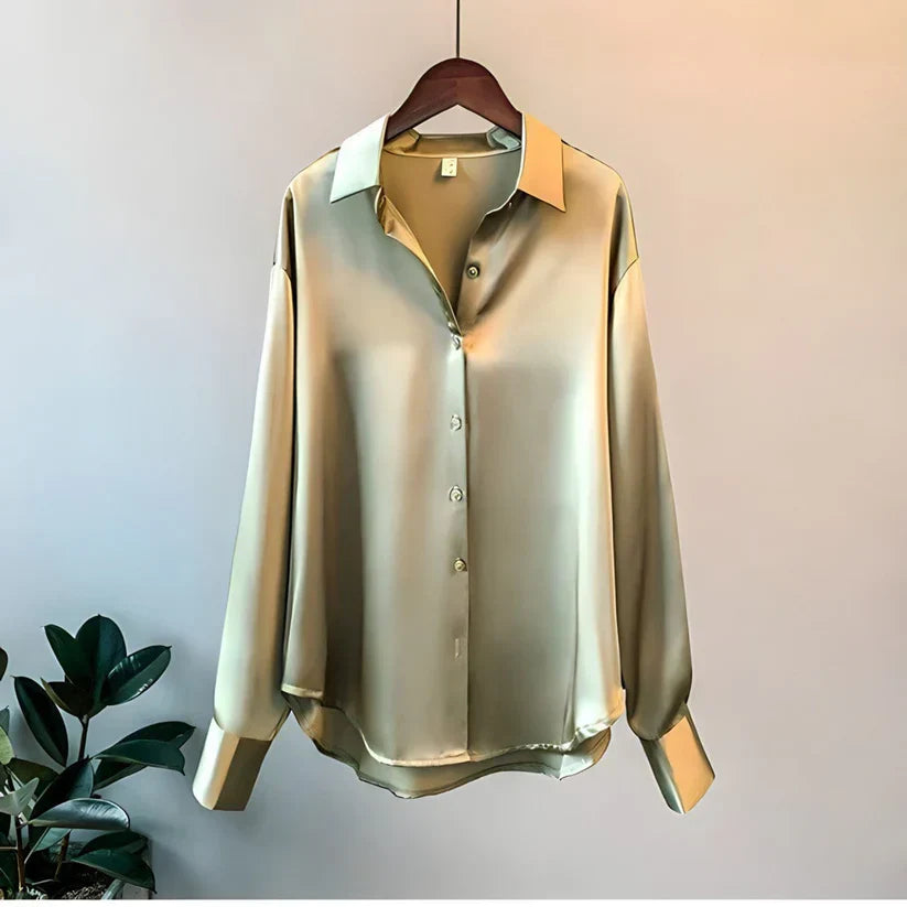 Product Image for Ivyshape | Women Silk Shirt, Gray green / M