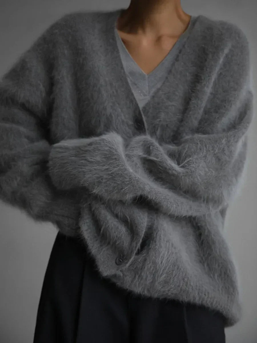 Product Image for Ivyshape | Soft Fluffy Cardigan, dark gray / L