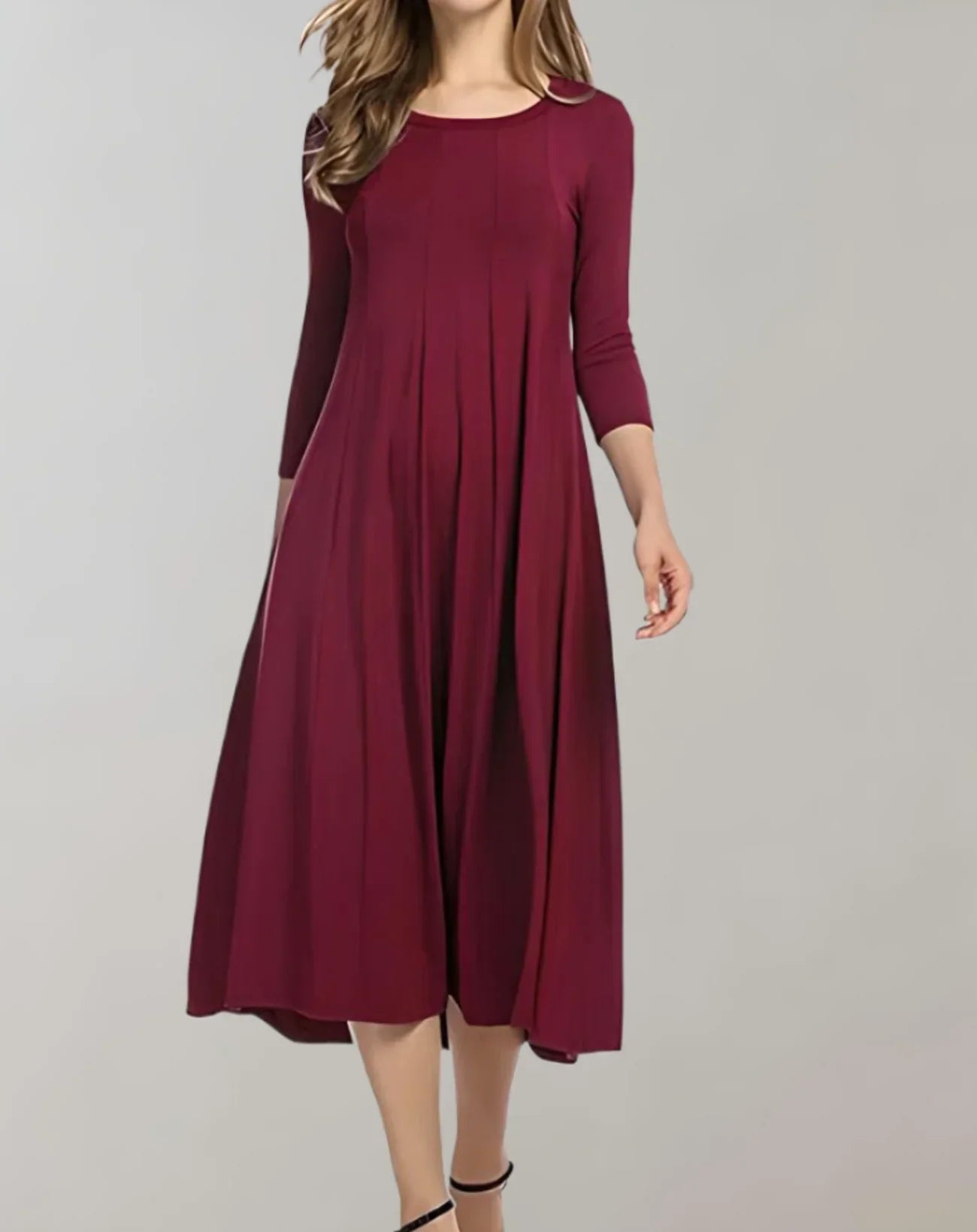 Product Image for Ivyshape | Lightweight and Elegant Midi Dress, Red wine / 3XL