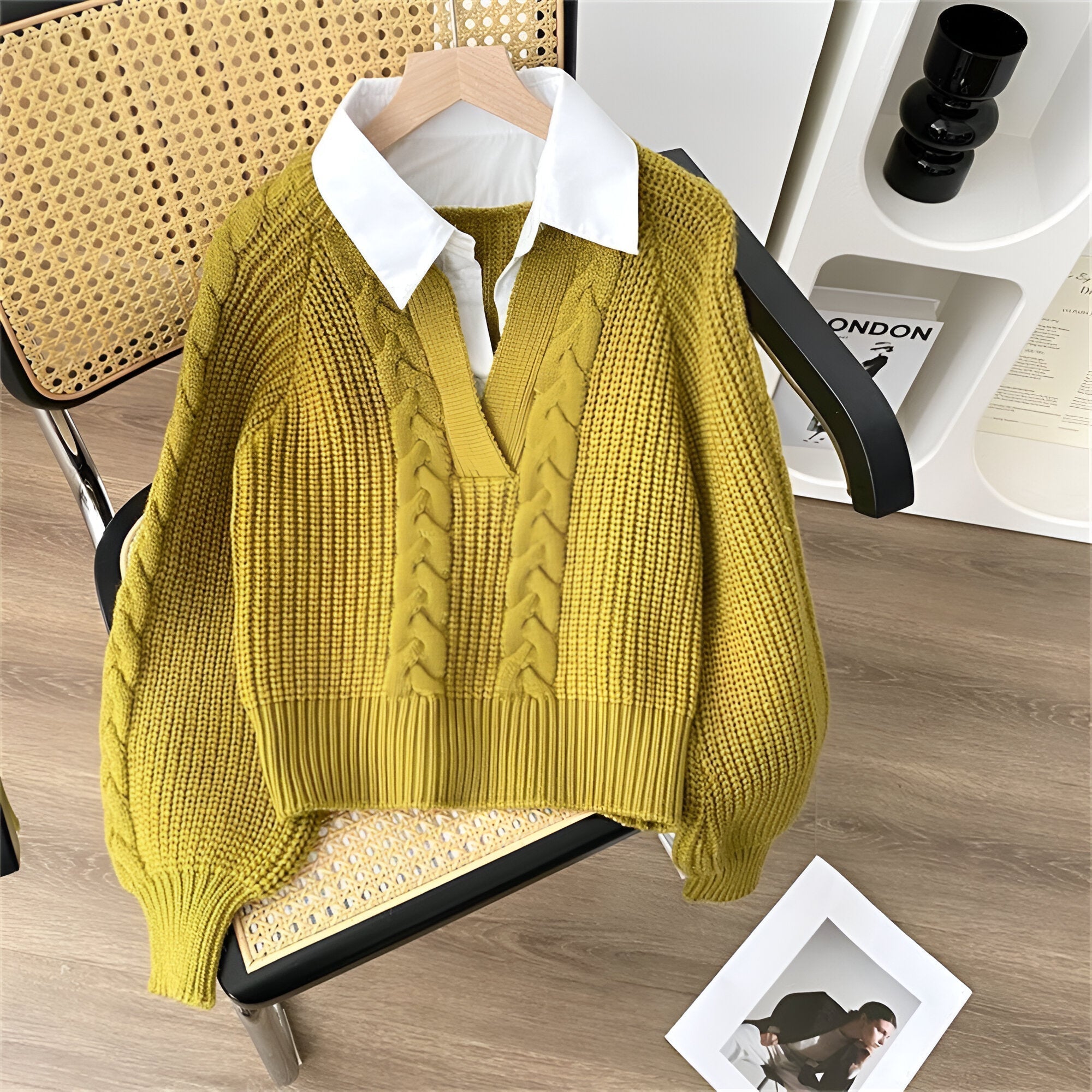 Product Image for Ivyshape | Cozy Retro-Inspired Sweaters For Fall & Winter, Yellow / M