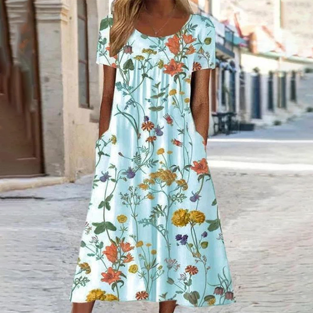Product Image for Ivyshape | Casual Floral Dress, Light blue / S