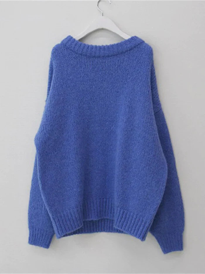 Product Image for Ivyshape | Stylish Knitted Oversized Jumper for Women, Blue / One-size