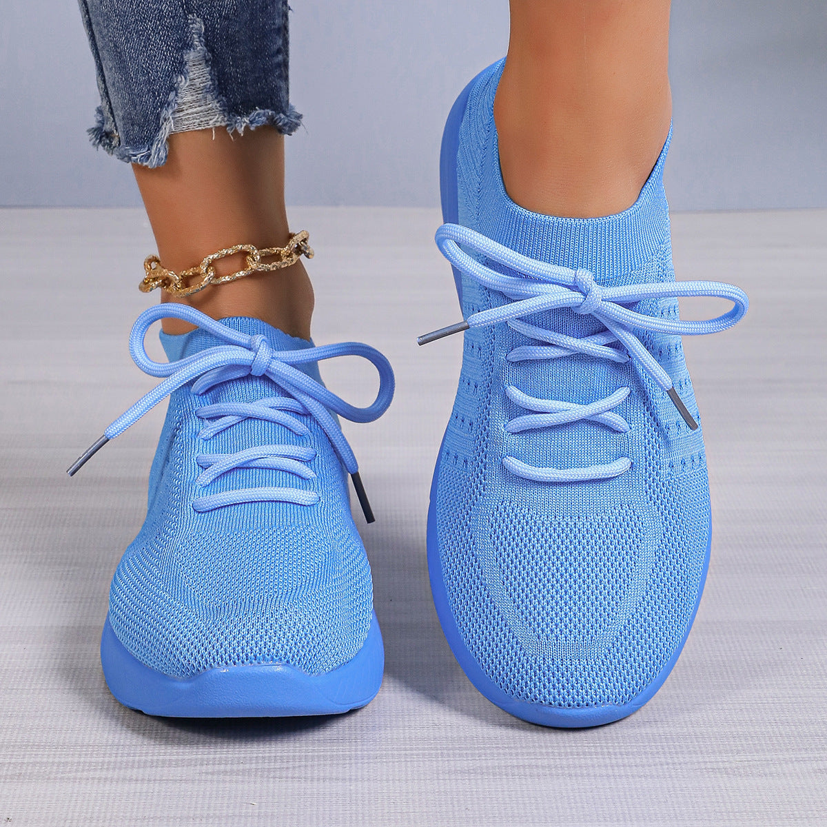 Product Image for Ladies breathable slip-on sports shoes with flexible upper material Ivyshape, Blue / 40