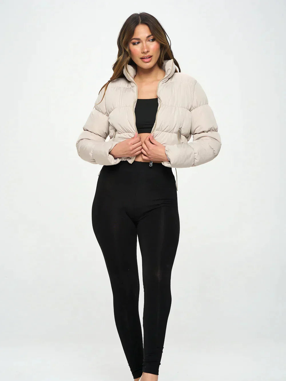 Product Image for Ivyshape | Mat Cut Puffer Jacket, Cream / L