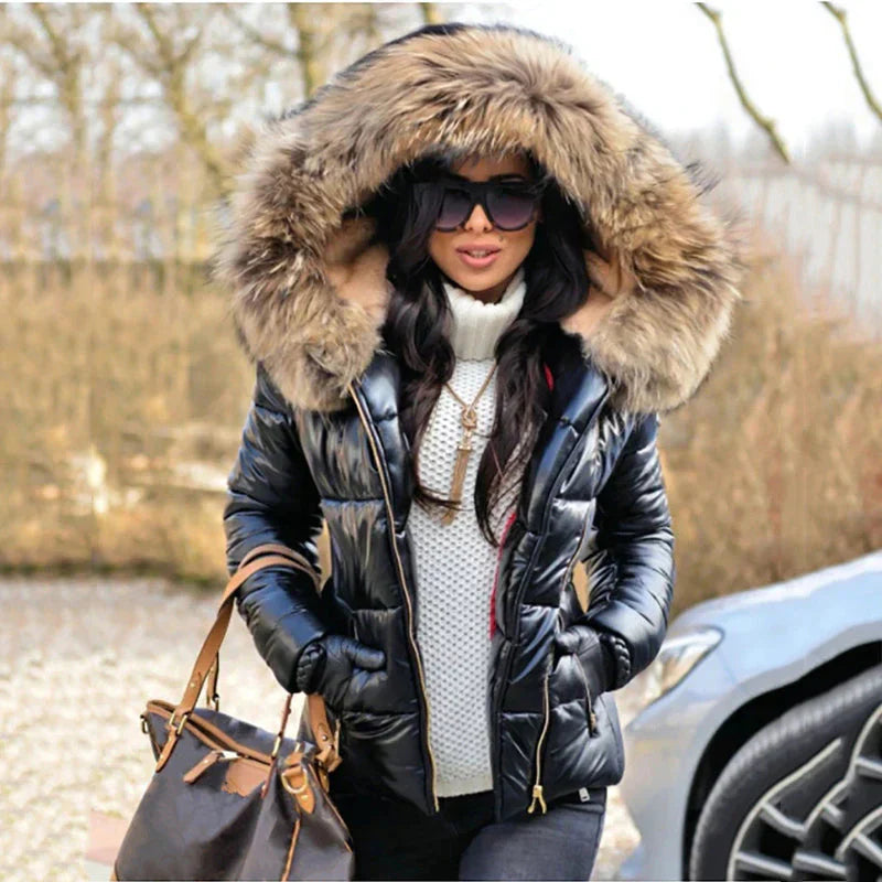 Product Image for Ivyshape | with Fur Lined Puffer Jacket, Black / S