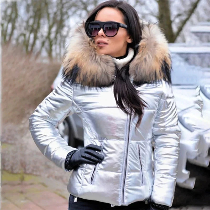Product Image for Ivyshape | with Fur Lined Puffer Jacket, White / 2XL