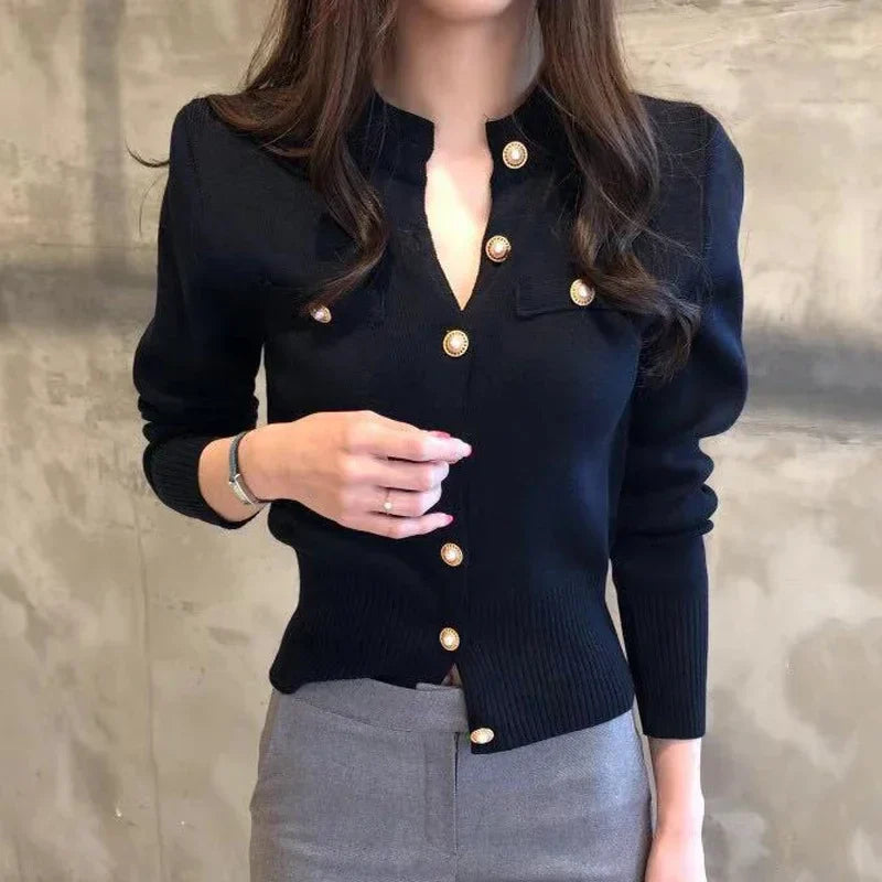 Product Image for Ivyshape | Long Sleeve Knit Cardigan Sweater, Black / One size