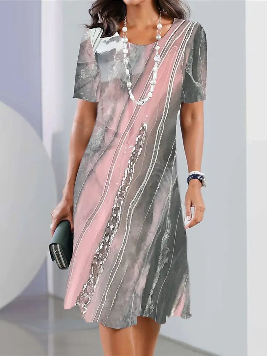 Product Image for Ivyshape | Vintage Print Women's Dresses, Gray / L