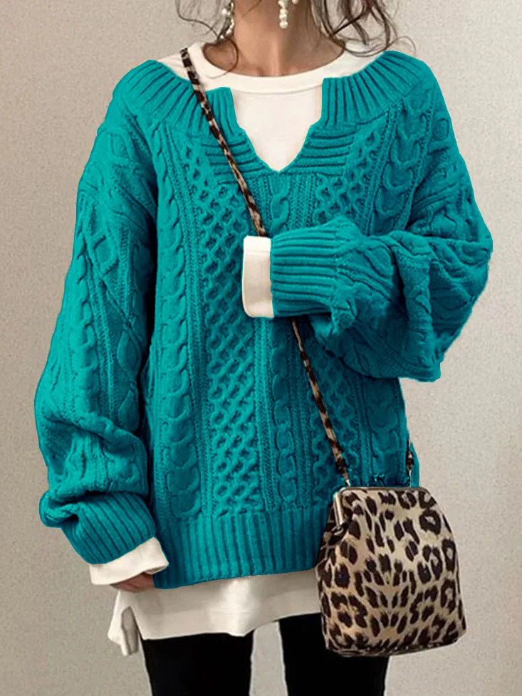 Product Image for Ivyshape | Classic Half Open Collar Sweater for Women, Lake Blue / M